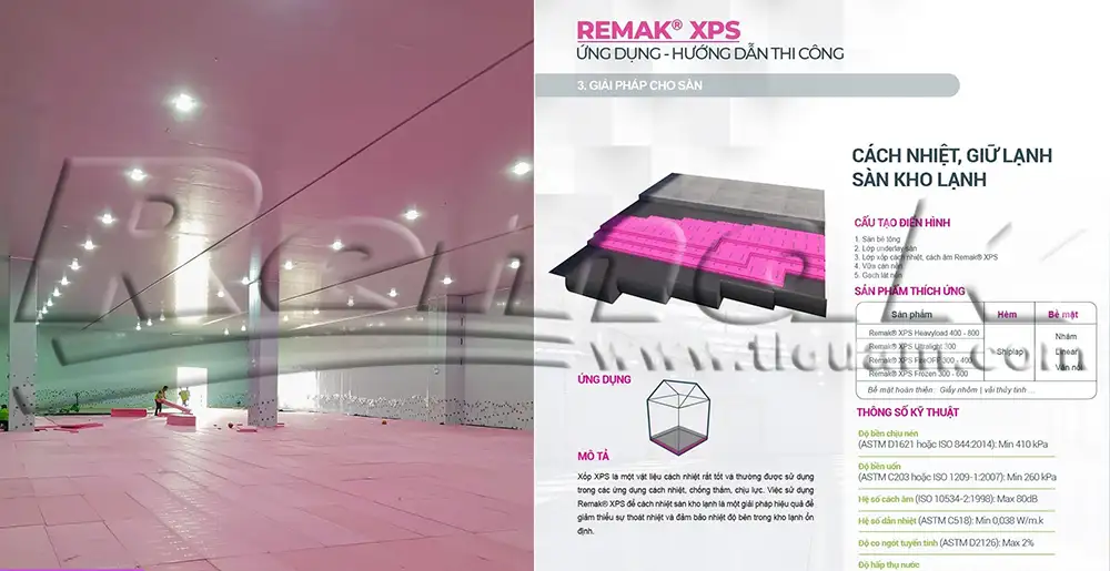 Xốp Remak® XPS – Cách nhiệt sàn kho lạnh tại BW Industrial