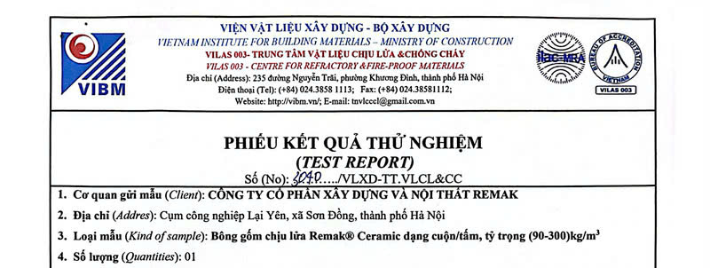 Bông gốm Remak® Ceramic chống cháy