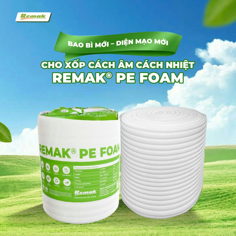 Remak vừa ra mắt bao bì mới cho xốp cách âm cách nhiệt PE foam 